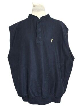 Zero Restriction Golf Outerwear Microsuede Pullover Vest Windbreaker Navy XL